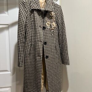 Embroidered Brown Coat in size XS